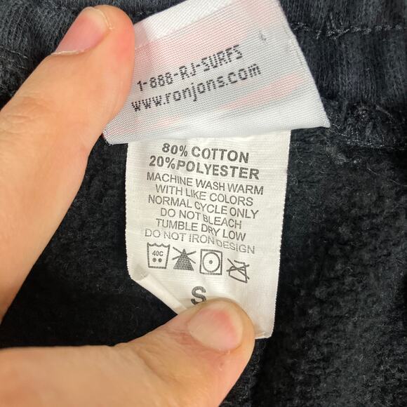 Ron Jon Surf Shop Joggers Womens Small Black Fleece Logo Sweatpants Casual - Picture 8 of 10